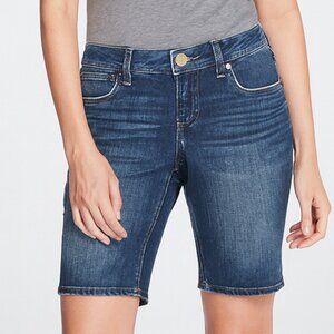 Seven7 Bermuda Shorts Stretch Denim Zip Button Closure Medium Wash Blue Size 6